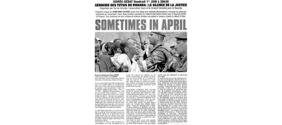 Image:Le silence de la justice : Génocide des Tutsis du Rwanda / Soirée-débat